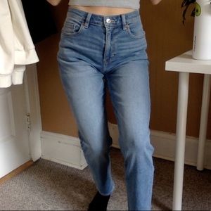 AE stretch mom jeans